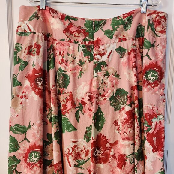 Talbots Skirt size 20 floral pink, red, green - Picture 2 of 7